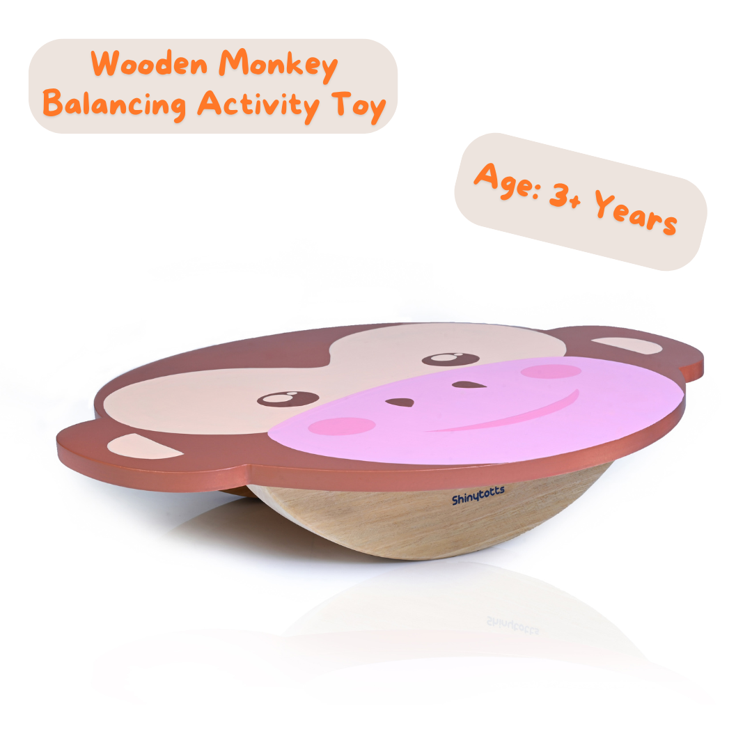 Wooden Monkey Balancing Activity Toy - Builds Confidence & Strengthens Muscles