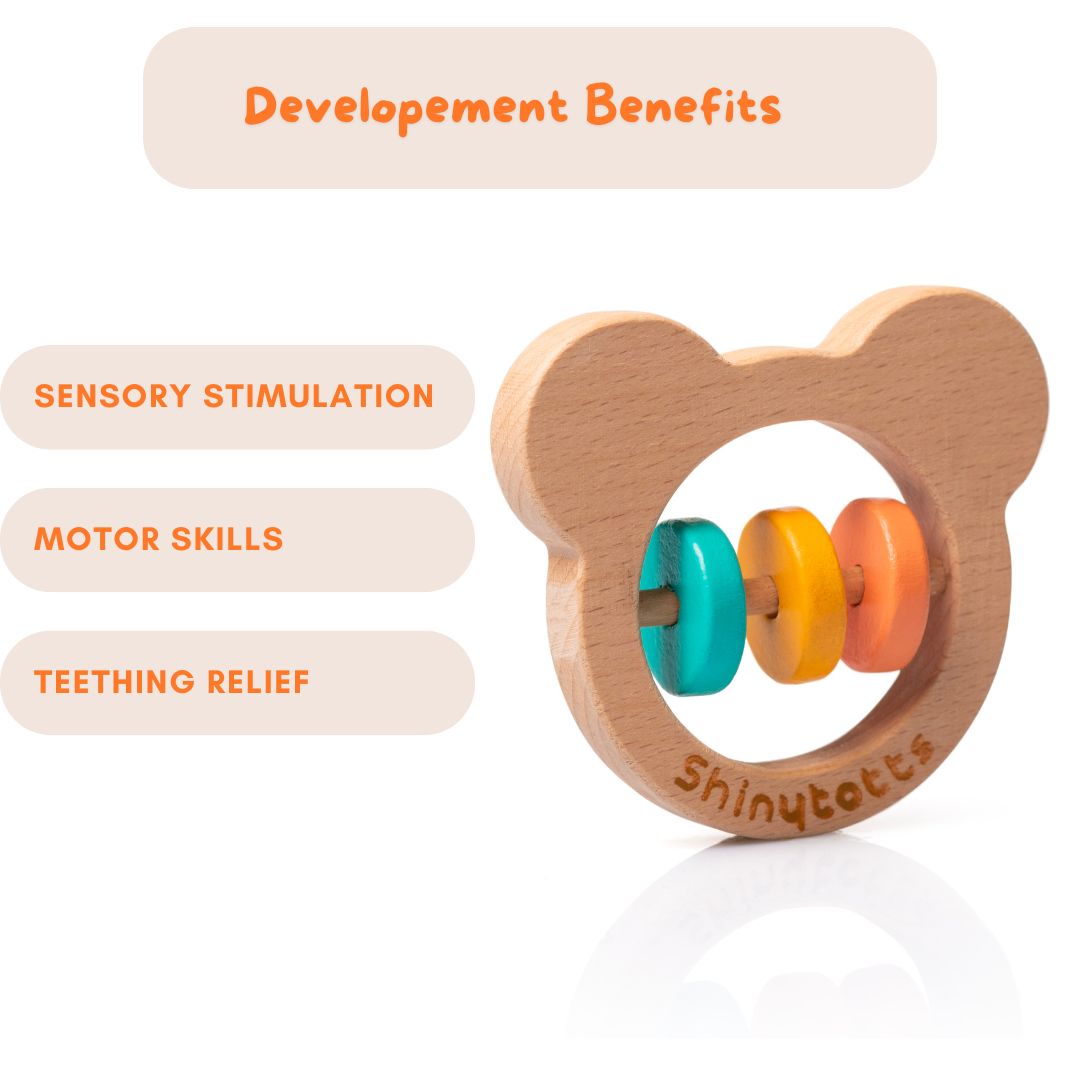 Beech Wood Bear Rattle - ShinyTotts