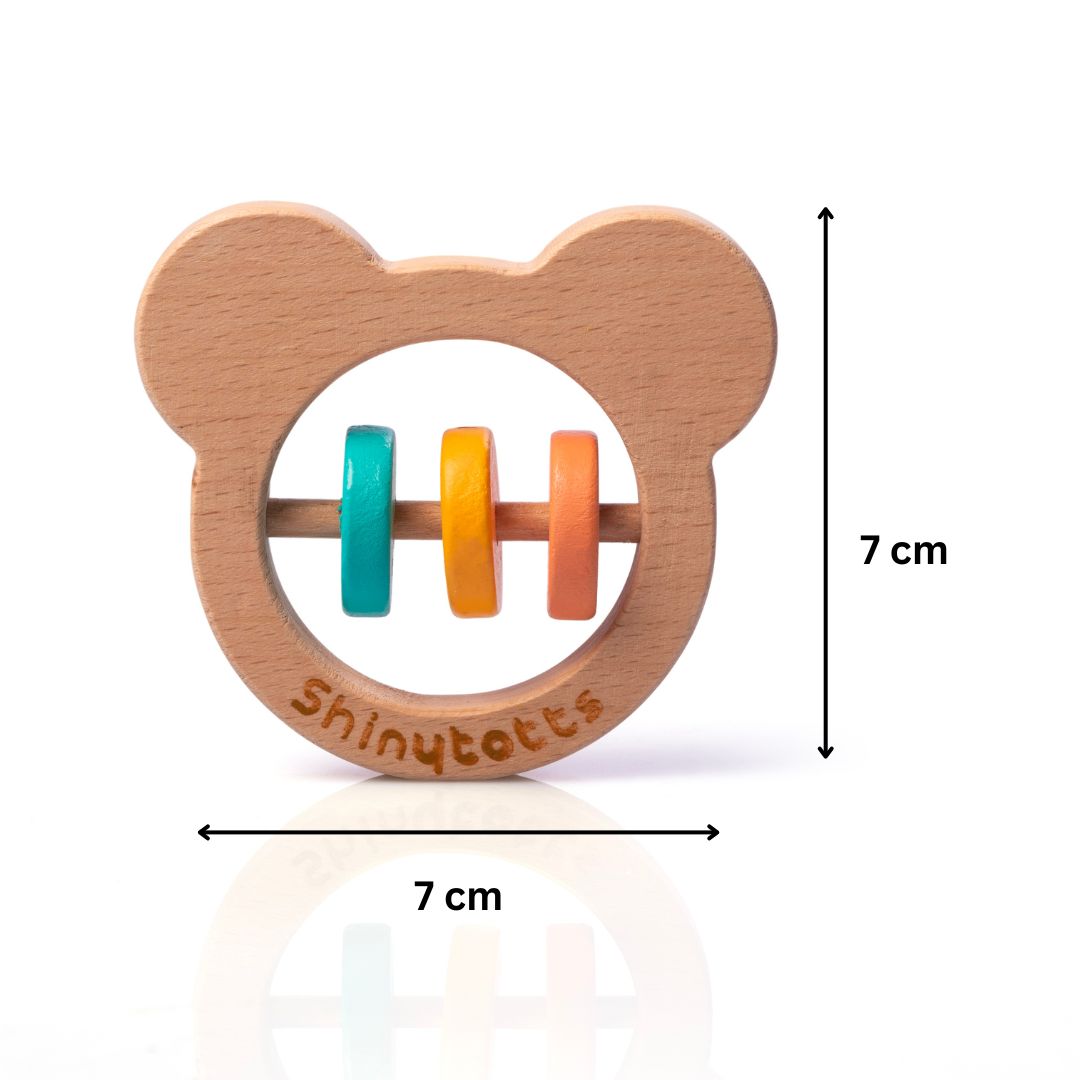 Beech Wood Bear Rattle - ShinyTotts