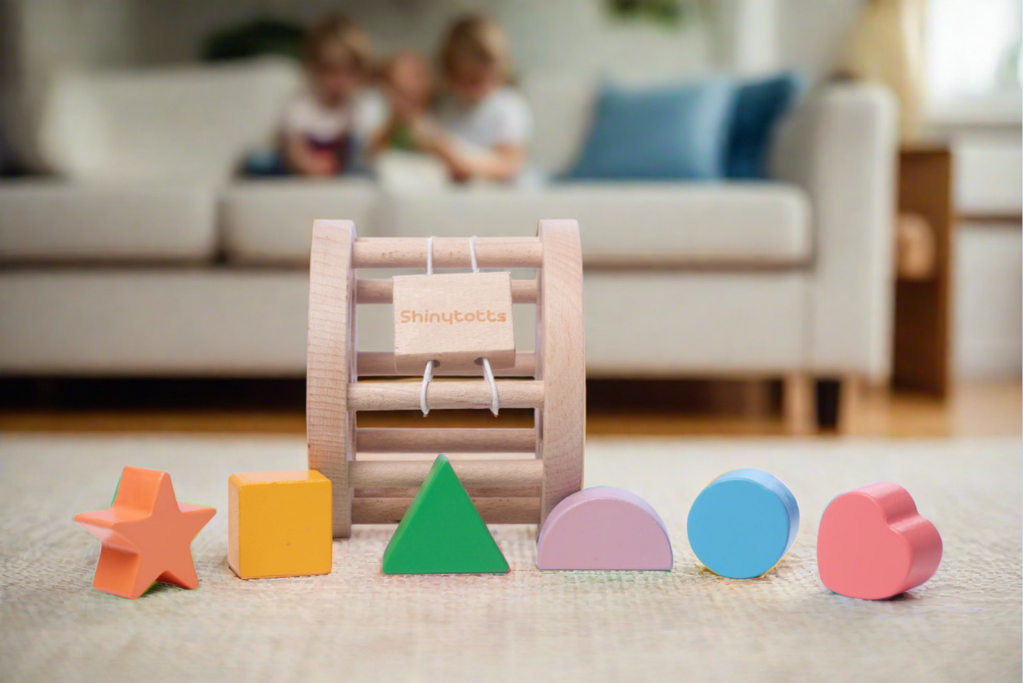 Beech Wood Shape Sorting Wheel - ShinyTotts