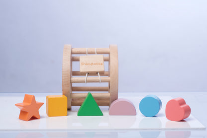 Beech Wood Shape Sorting Wheel - ShinyTotts