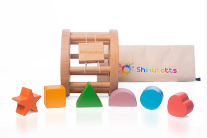 Beech Wood Shape Sorting Wheel - ShinyTotts