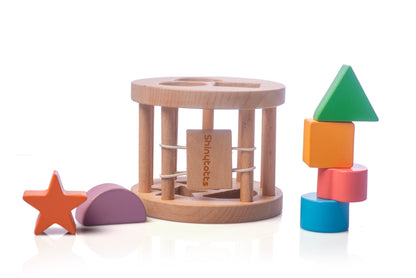 Beech Wood Shape Sorting Wheel - ShinyTotts