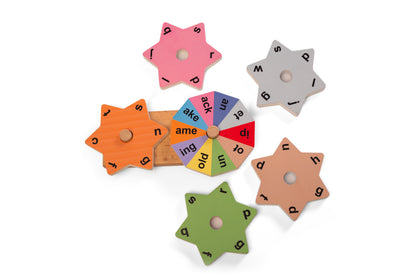 Wooden 3-Letter, 4-Letter Word Matching Puzzle Board