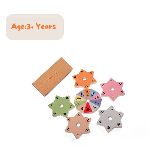 Wooden 3-Letter, 4-Letter Word Matching Puzzle Board